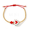 Cinco de Mayo Glass & Brass Beads Braided Bead Bracelets HB3045-5-2
