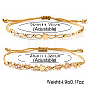 2Pcs Brass & Glass Beads Braided Bead Bracelets for Women IU7406-1-4