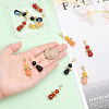 12Pcs 3 Styles Natural Agate Alloy Pendant Decorations HJEW-CA0001-31-3