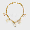 Summer 316L Surgical Stainless Steel & Natual Shell Pendant Necklaces for Women FS-WG2E862-01-5