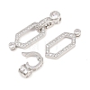 Brass Micro Pave Clear Cubic Zirconia Fold Over Clasps KK-U059-69P-3