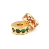 Brass Micro Pave Cubic Zirconia Beads KK-H533-01G-01-2