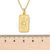 304 Stainless Steel Pave Opalite Rectangle Pendant Necklaces for Women Men NJEW-R018-05G-03-5