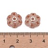 Eco-Friendly 6-Petal Flower Brass Micro Pave Cubic Zirconia Bead Caps LS-ZIRC-M098-01RG-FF-2