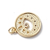 Rack Plating Brass Micro Pave Cubic Zirconia Pendants KK-E003-33G-3