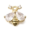 Brass Micro Pave Clear Cubic Zirconia Charms KK-K426-05G-1