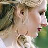 4 Pairs 4 Style Bohemia Glass & Acrylic Beaded Circle Ring Dangle Earrings EJEW-AN0002-95-4