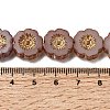 Picasso Baking Paint & Golden Metal Enlaced Glass Beads Strands GL-CBA98F0-04C-4
