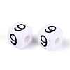 Opaque Acrylic European Large Hole Beads SACR-N020-01B-10-3