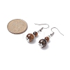 Natural Mixed Gemstone Gourd Dangle Earrings EJEW-JE05259-4