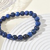 Natural Lapis Lazuli Round Beaded Stretch Bracelets GG-CBA12F1-02A-09-3