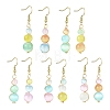 Dyed Natural Selenite Beaded Dangle Earrings for Women EJEW-JE06049-1