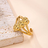 Adjustable 304 Stainless Steel Cuff Open Rings for Women WGDC33C-01-1