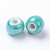 Pearlized Handmade Porcelain Round Beads X-PORC-S489-6mm-06-2
