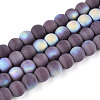 Frosted Opaque Glass Beads Strands GLAA-T032-P6mm-MBB15-1