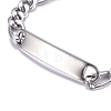 304 Stainless Steel Figaro Chain ID Bracelets BJEW-G631-05P-2