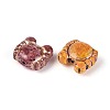 Picasso Baking Paint & Golden Metal Enlaced Glass Beads DGLA-T004-73M-2