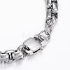 Tarnish Resistant 304 Stainless Steel Box Chain Bracelets BJEW-H508-07P-2