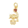 Brass Micro Pave Cubic Zirconia Pendants KK-D258-40G-01-1