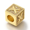 Brass Cubic Zirconia Beads KK-Q818-01X-G-2