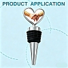 Alloy Heart Shaped Sublimation Blank Wine Bottle Stopper DIY-T077-04-4