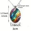 Zinc Alloy & Glass Oval Pendant Necklaces FS-WG171E2-01-5