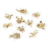 Fashewelry 10Pcs 5 Style Brass Micro Pave Cubic Zirconia Pendants KK-FW0001-09-10