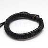 Trendy Unisex Casual Style Leather Wrapped PU Leather Bracelets BJEW-L308-14-1