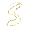 Brass Paperclip Chain Coffee Bean Chain Necklaces NJEW-JN05578-4