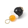 3Pcs 3 Styles Natural Green Aventurine & Black Onyx & White Jade & Malaysia Jade Pendants PALLOY-JF04710-5