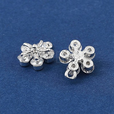 Brass Micro Pave Cubic Zirconia Charms KK-C155-04S-01-1