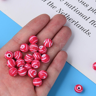 Opaque Striped Acrylic Beads MACR-S373-27D-03-1