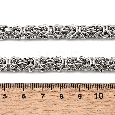 Tarnish Resistant 304 Stainless Steel Necklace Men's Byzantine Chain Necklaces NJEW-H411-26-1
