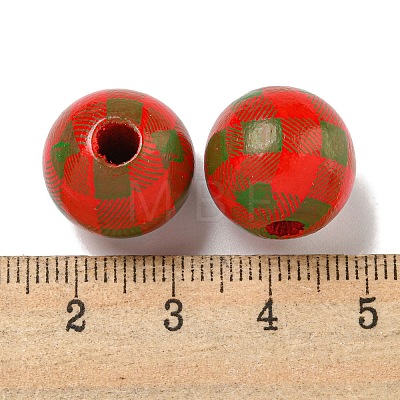 Printed Wood European Beads WOOD-G022-13A-1