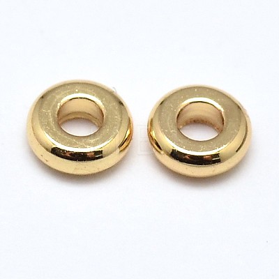 Brass Flat Round Spacer Beads KK-M085-B-12G-NR-1