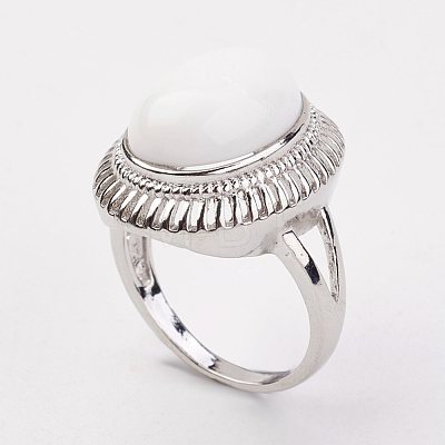 Opaque Glass Finger Rings RJEW-P122-22-1