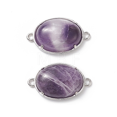 Platinum Tone Brass Amethyst Links connectors G-F339-B10-1