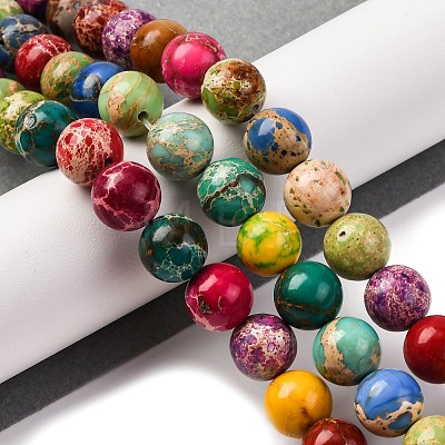 Dyed Natural Regalite/Imperial Jasper/Sea Sediment Jasper Beads Strands G-B124-C03-01-1