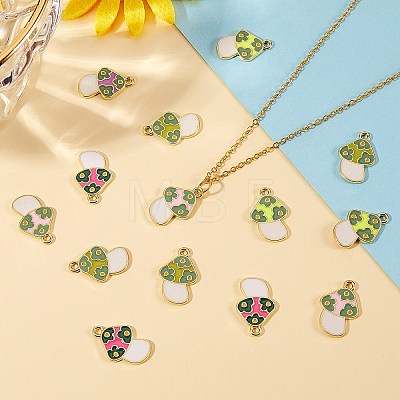 20Pcs 5 Colors Rack Plating Alloy Enamel Pendants ENAM-SZ0002-95-1