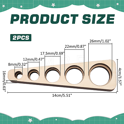 Basswood Measuring Tool for Doll Craft Eyes TOOL-WH0155-124A-1