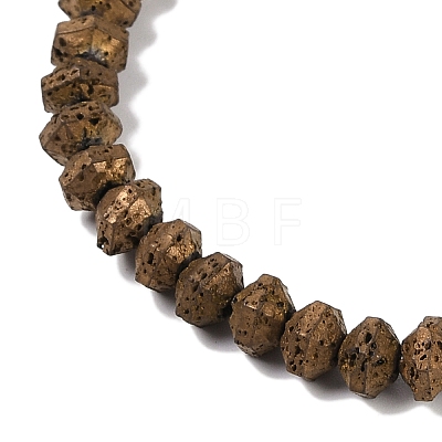 Electroplated Natural Lava Rock Beads Strands G-A234-F02-01B-1