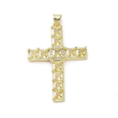 Real 18K Gold Plated Brass Micro Pave Cubic Zirconia Pendants KK-A209-24G-1