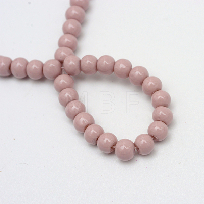 Painted Glass Beads Strands X-DGLA-S071-6mm-B24-1