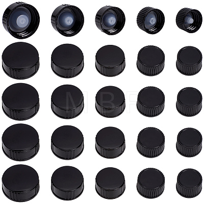 30Pcs 5 Styles PE Plastic Bottle Cap FIND-GF0009-72-1