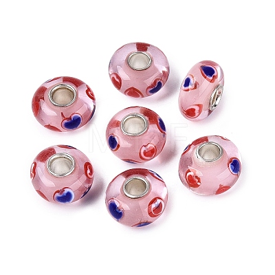 Handmade Lampwork & Brass Core European Beads LS-LAMP-N044-05S-01-1