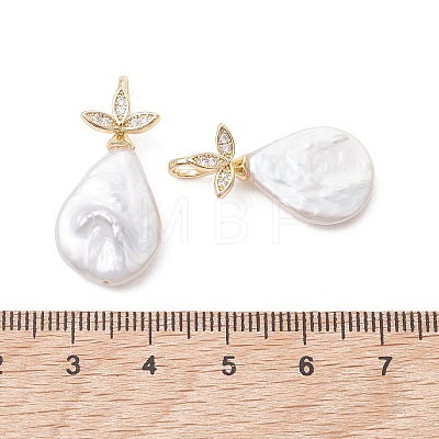 Natural Baroque Keshi Pearl Pendants PALLOY-JF05453-1