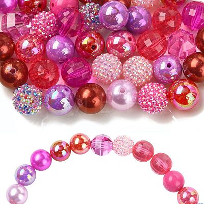50Pcs 15 Styles Resin Rhinestone & Acrylic Beads Findings Kits DIY-CJ0003-30-1