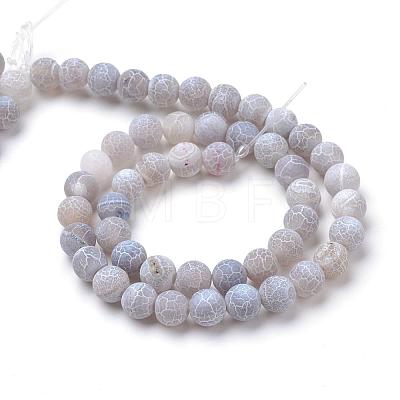 Natural & Dyed Crackle Agate Bead Strands G-T056-8mm-02-1