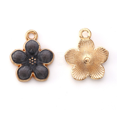 Light Gold Plated Alloy Enamel Pendants ENAM-R136-17D-1