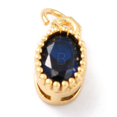 Real 18K Gold Plated Brass Inlaid Cubic Zirconia Charms ZIRC-L100-079G-02-1